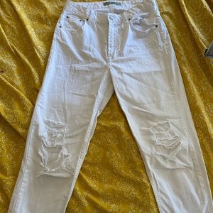 Topshop Moto Hayden White Ripped Jeans 26